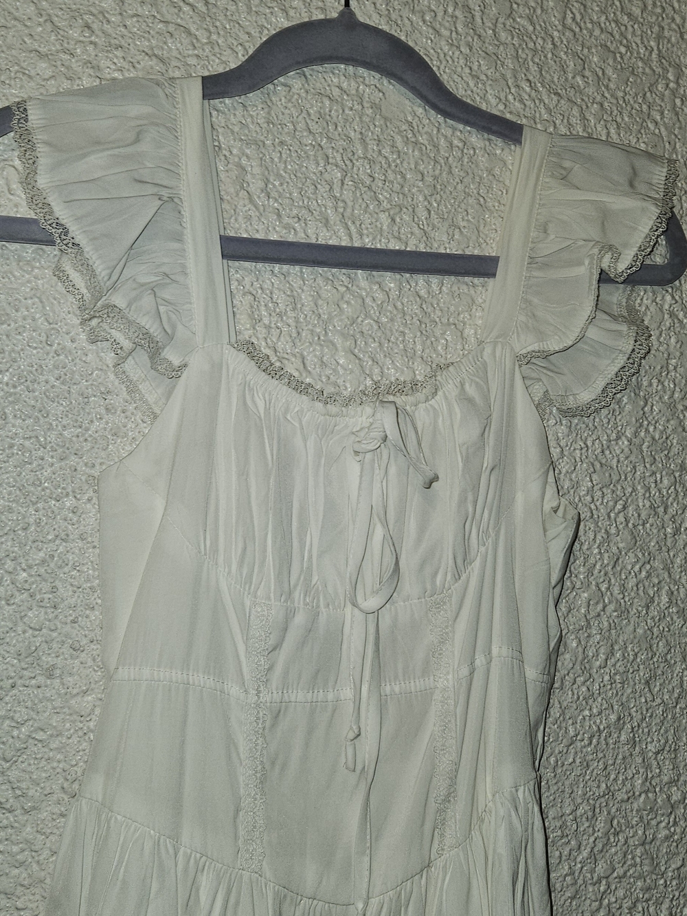 White Ruffled Sleeve Summer Dress - Picture 4 of 9